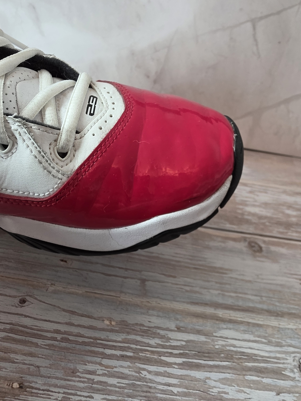 Air Jordan Big Kids Sz 6.5 Basketball Shoes - White & Red - Picture 9 of 14